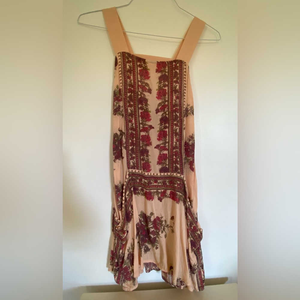 Free people flowered cutout back dress